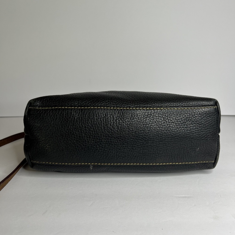 Dooney & Bourke Dillen Crossbody Satchel Hand Bag Pebbled Black Brown Leather - Picture 7 of 16